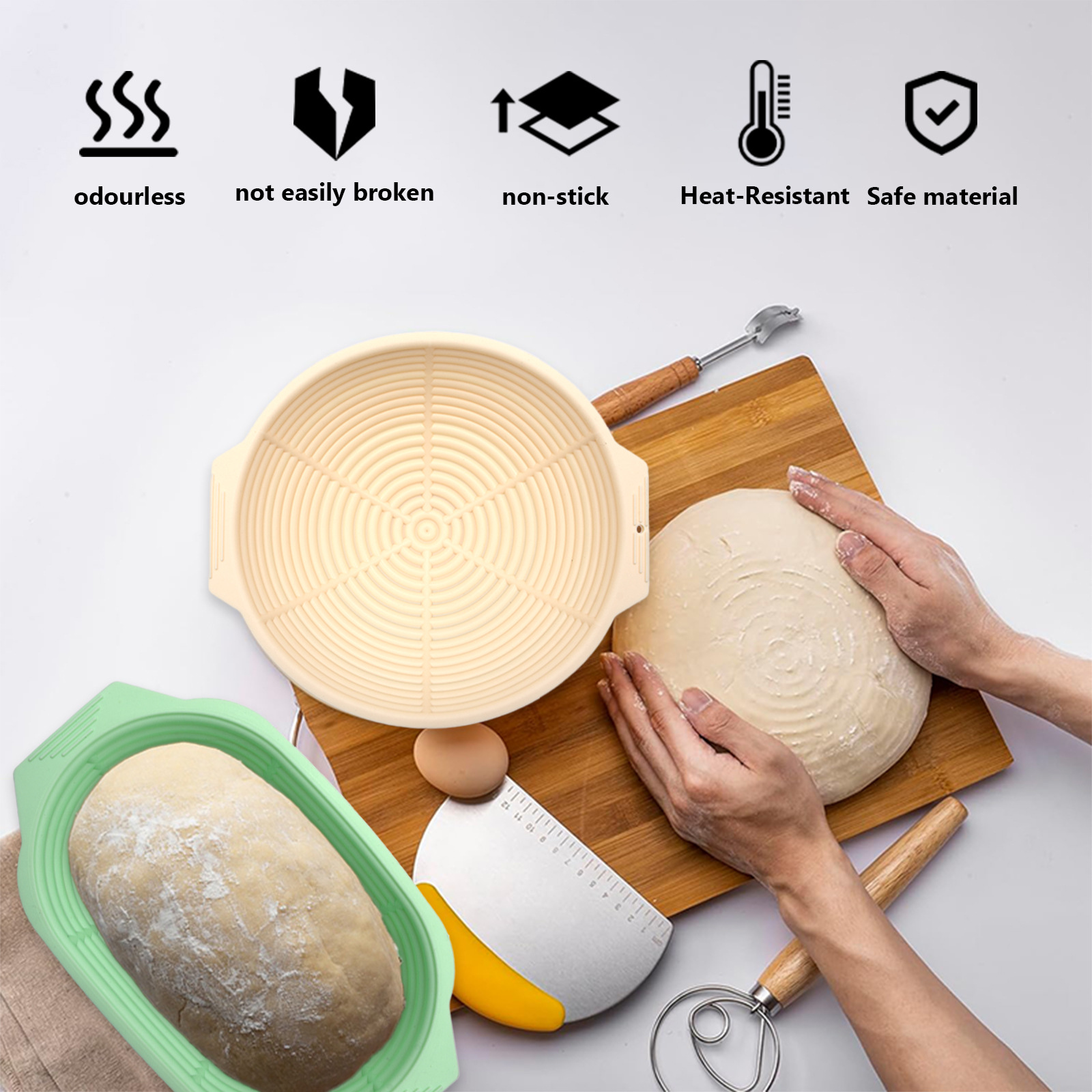 Collapsible Silicone Bread  No - Proofing Basket Banneton avaliação e preço