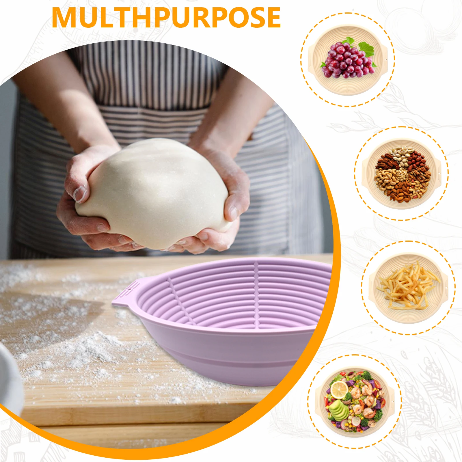 Collapsible Silicone Bread  No - Proofing Basket Banneton avaliação e preço