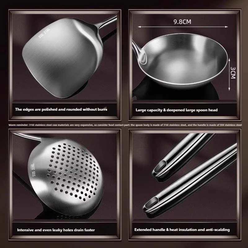 316 Stainless Steel Wok Spatul - Offset Spatula Set avaliação e preço