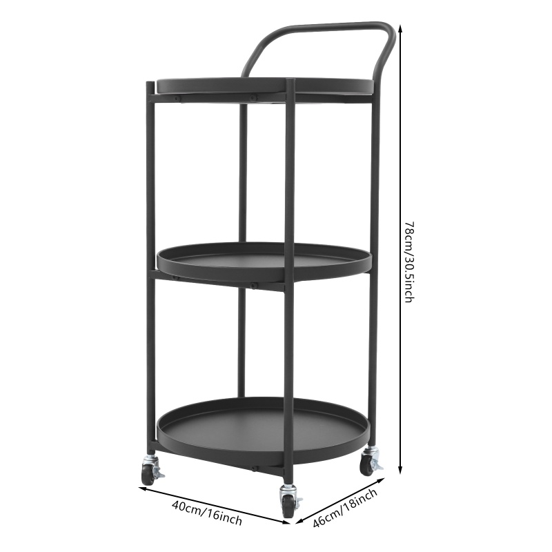3-Tier Premium Iron Rolling Ba - Kitchen Baking Trolley avaliação e preço