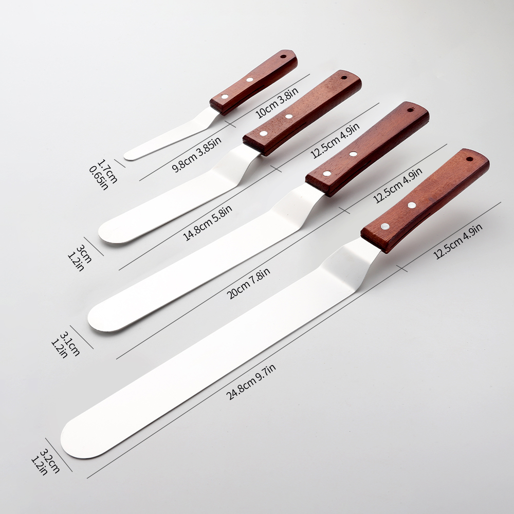 4/6/8/10/12Inch Stainless Stee - Offset Spatula Set avaliação e preço